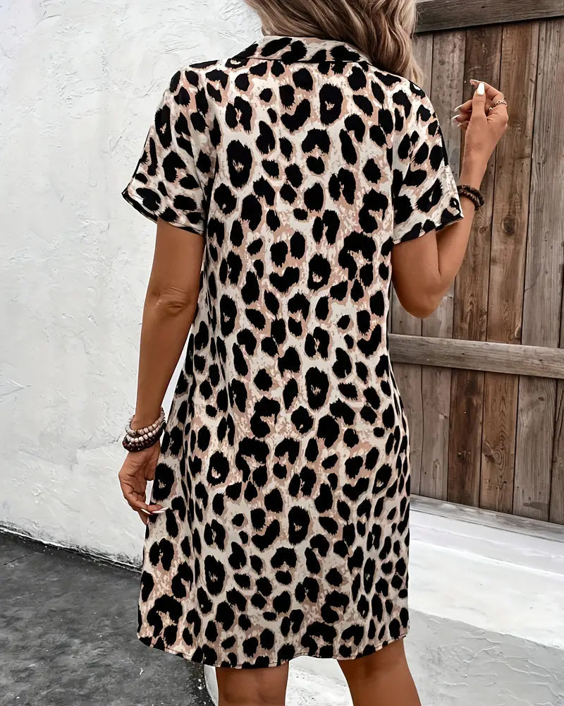 Mandy | Midi Leopard Jurk