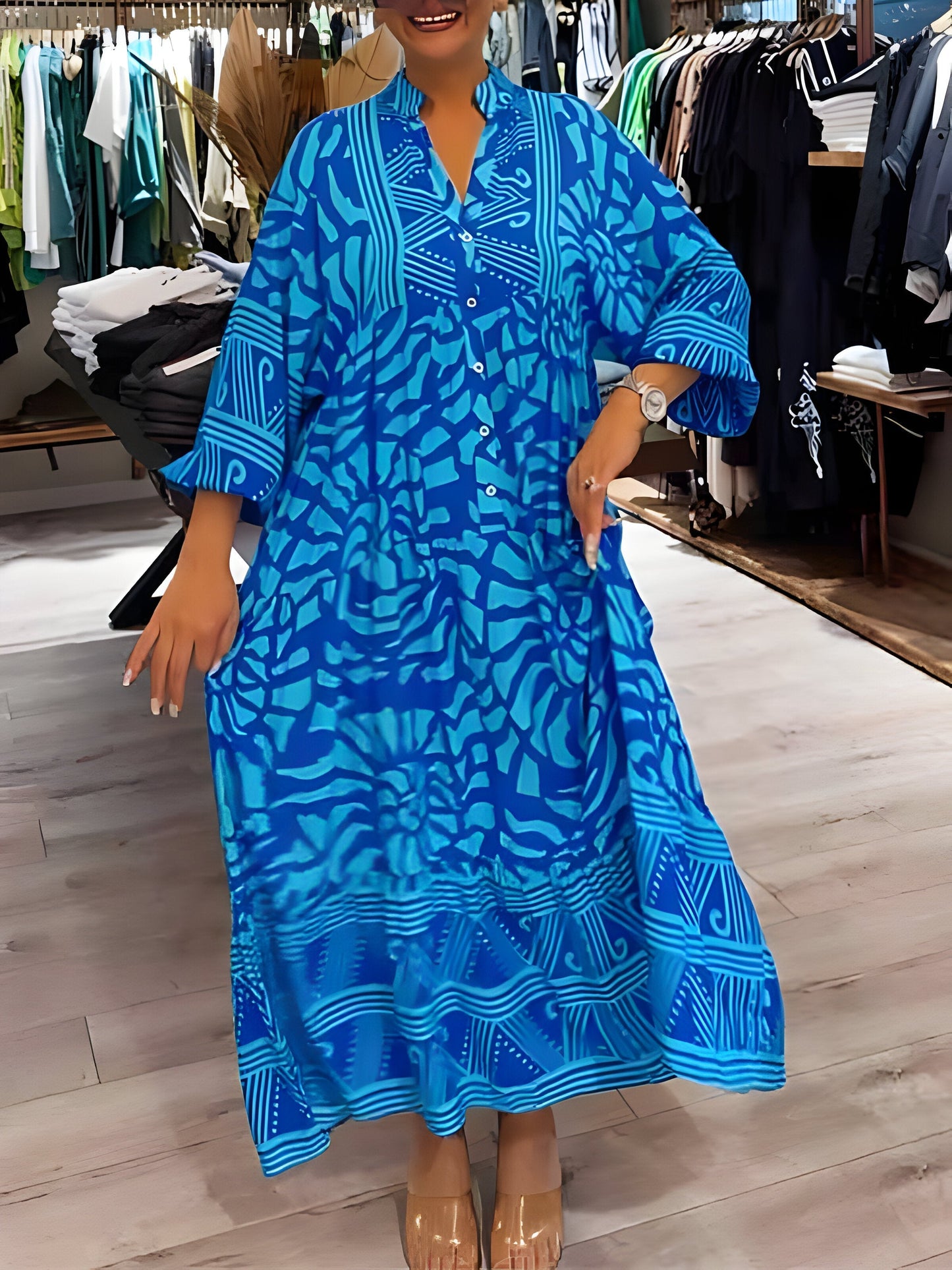 LunaChic – Jurk met Artistieke Print