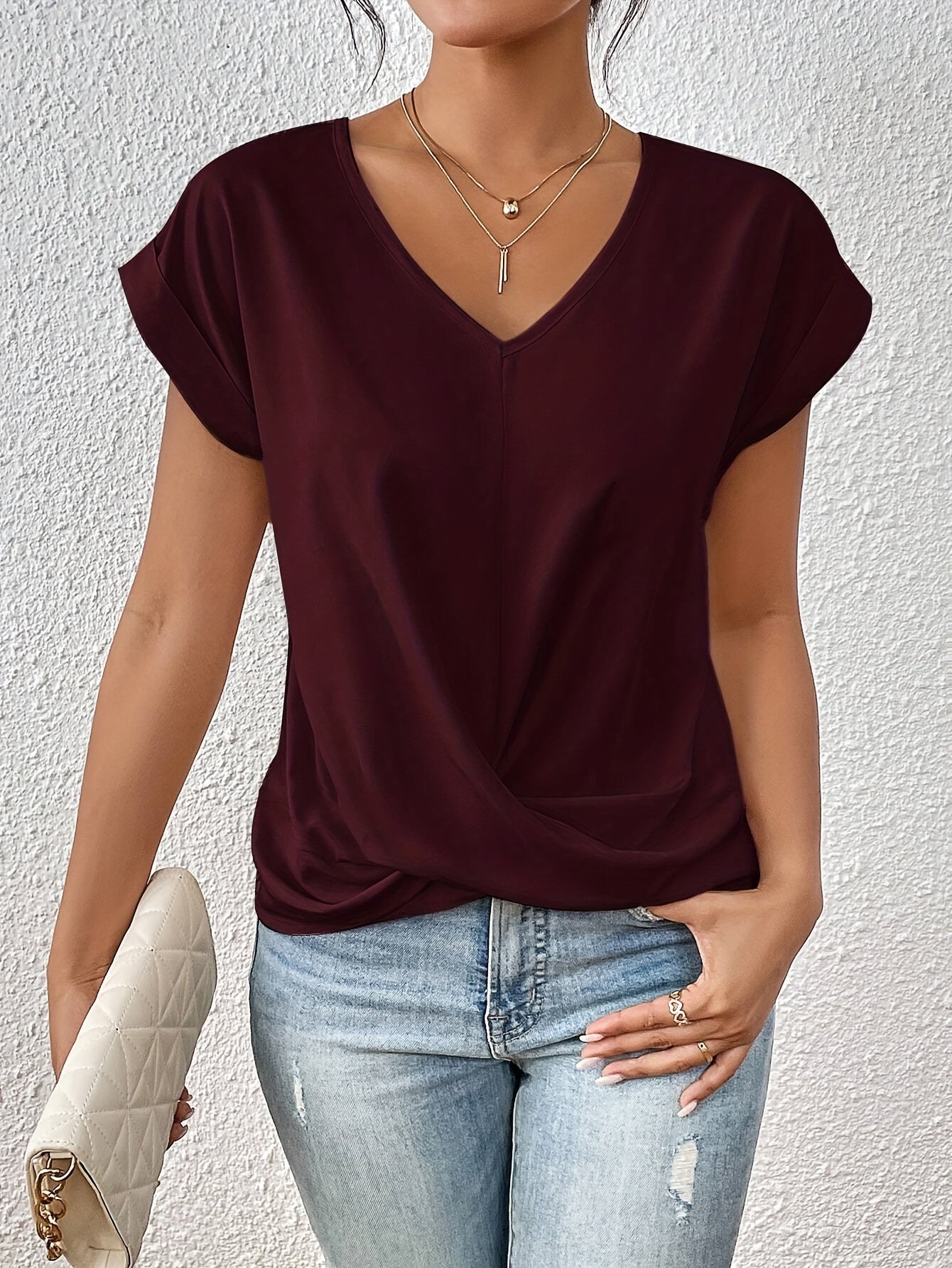 Leonie | Casual T-shirt met V-hals