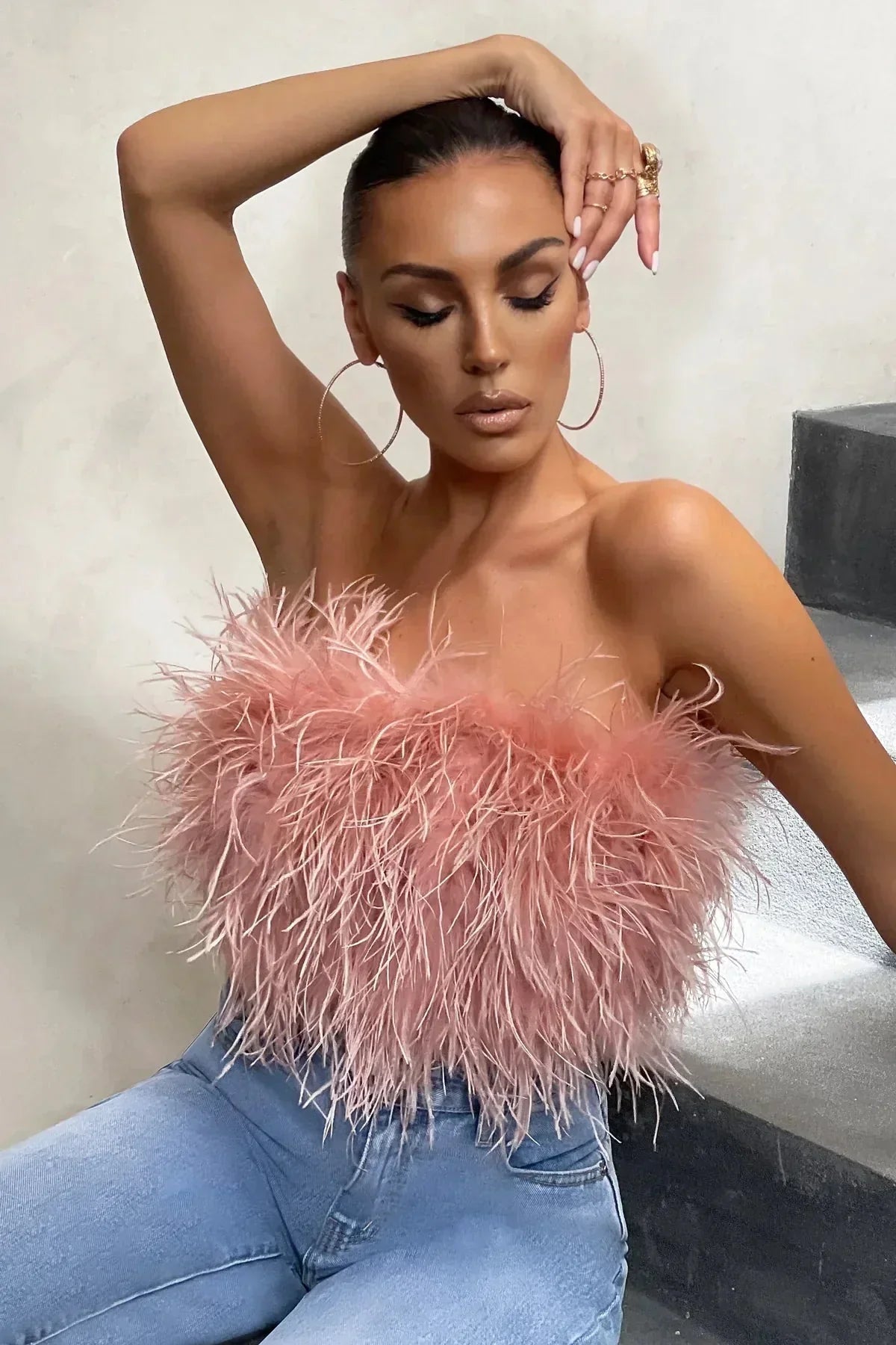 Genevieve | Feather Crop Top