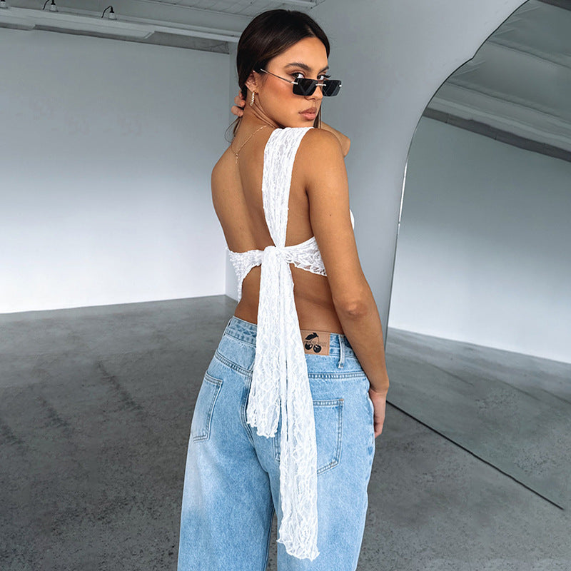 Mila | Stijlvolle Open Rug Lace Top