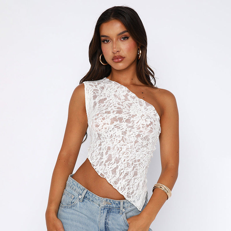 Mila | Stijlvolle Open Rug Lace Top