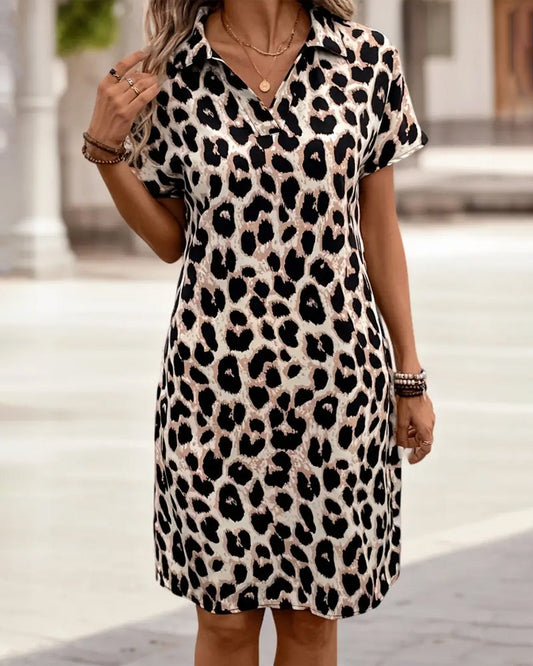 Mandy | Midi Leopard Jurk