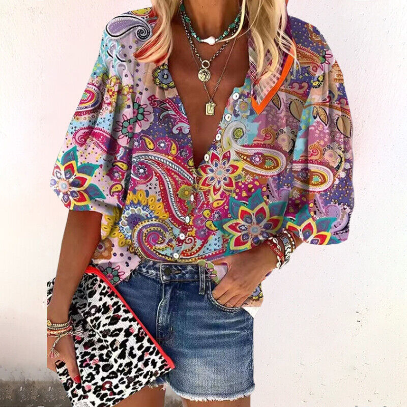 Mona | Zomerse Bohemian Bloemenblouse