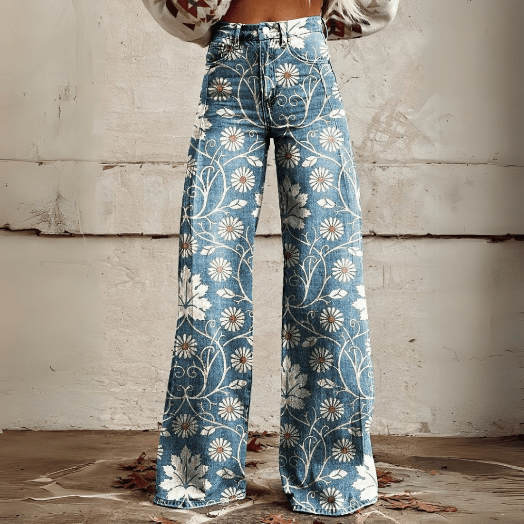 Angelina | Boho Vintage Flared Jeans